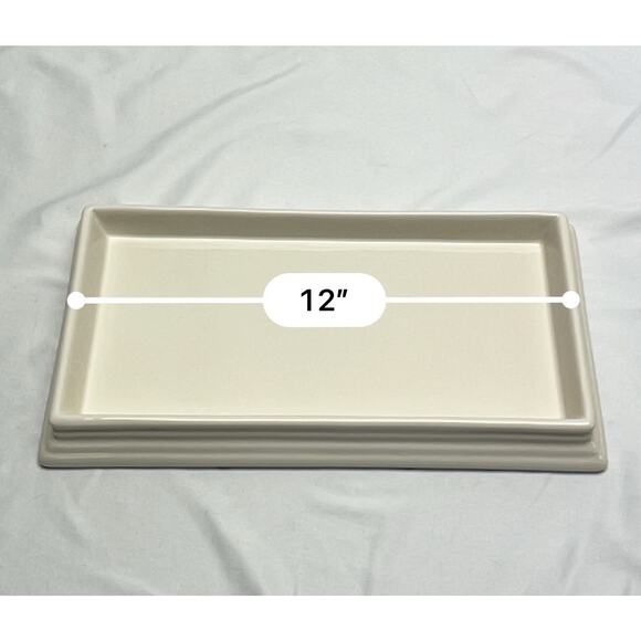 RH Restoration Hardware Flatiron Union Ivory Stoneware Vanity Display Dish Tray - Picture 5 of 7